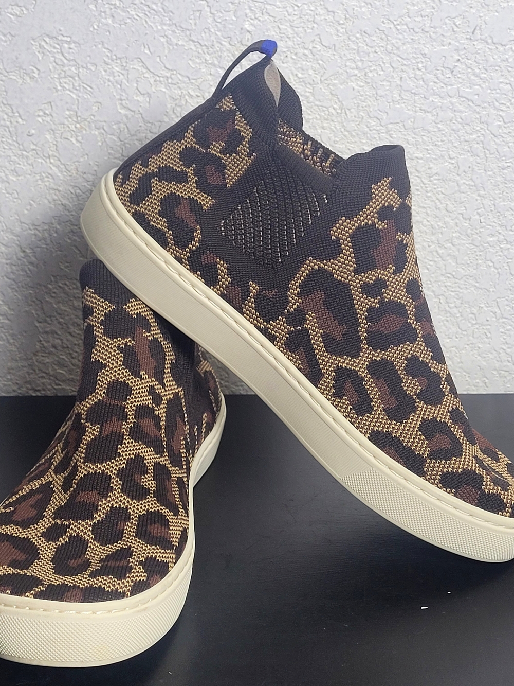 Rothy's The Chelsea Leopard Print High Top Sneaker Size 7.5 Still New